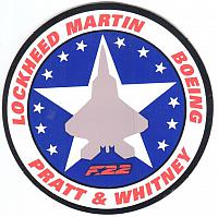 Lockheed Martin Boeing Pratt Whitney F-22 Sticker